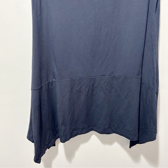 Eileen Fisher Jersey Tank Dress Tunic Size Small Navy Blue Asymmetrical Hem - Picture 13 of 15